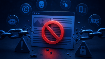 Ilustración de alerta de bloqueo de un sitio por parte de Google